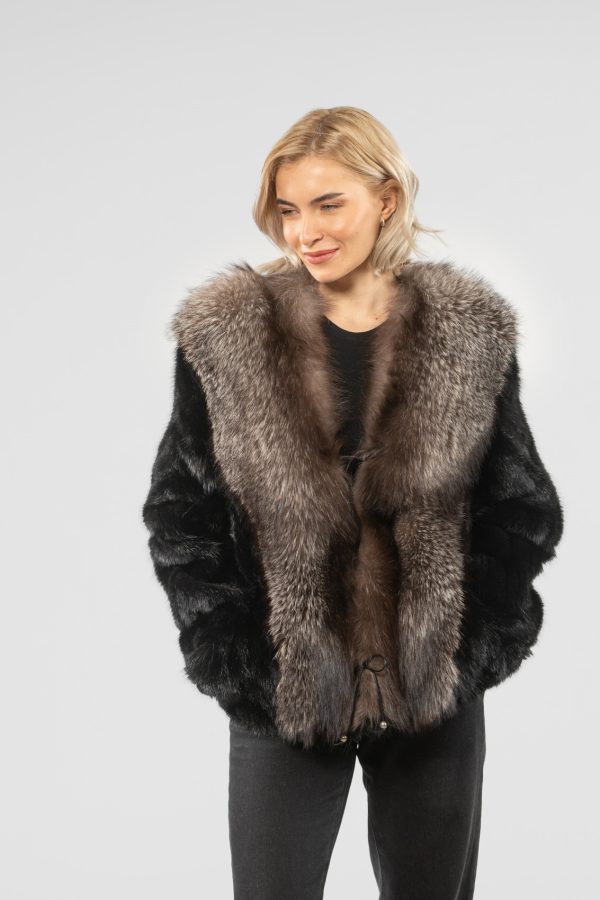 Mink Fur Jacket with Fox Details