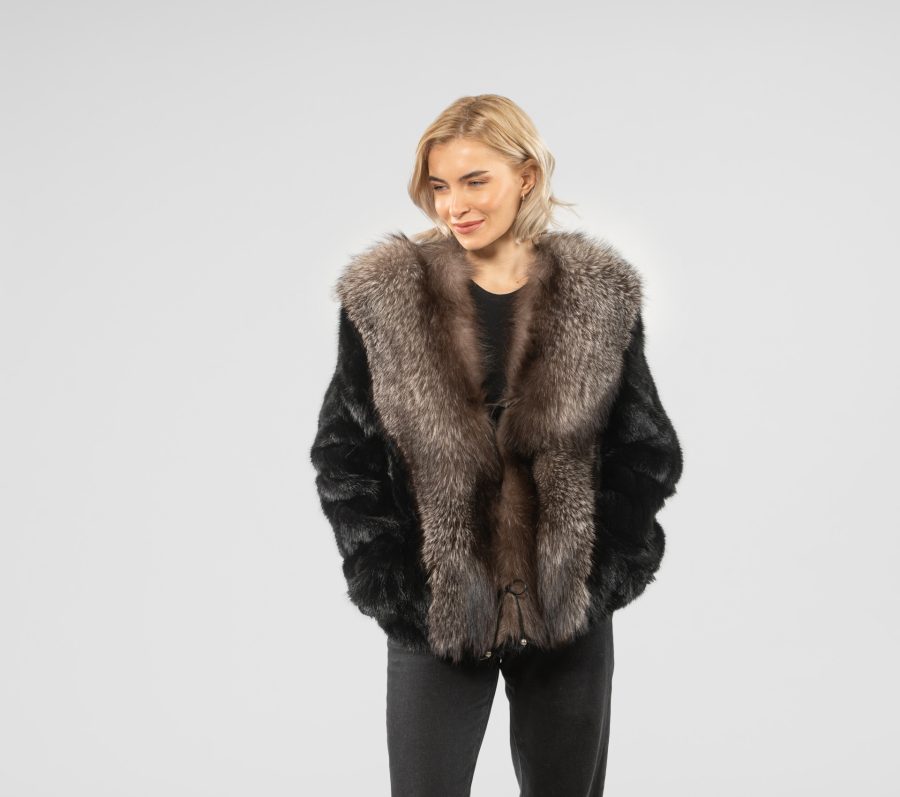 Mink Fur Jacket with Fox Details