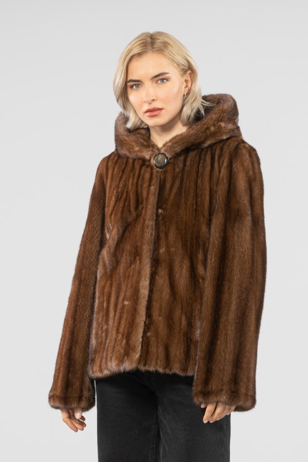Mink Fur Jacket In Demi Buff Color