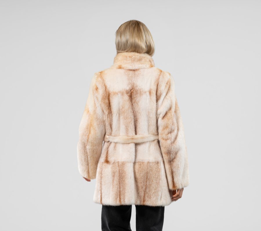 Palomino Cross Mink Fur Jacket With Belt