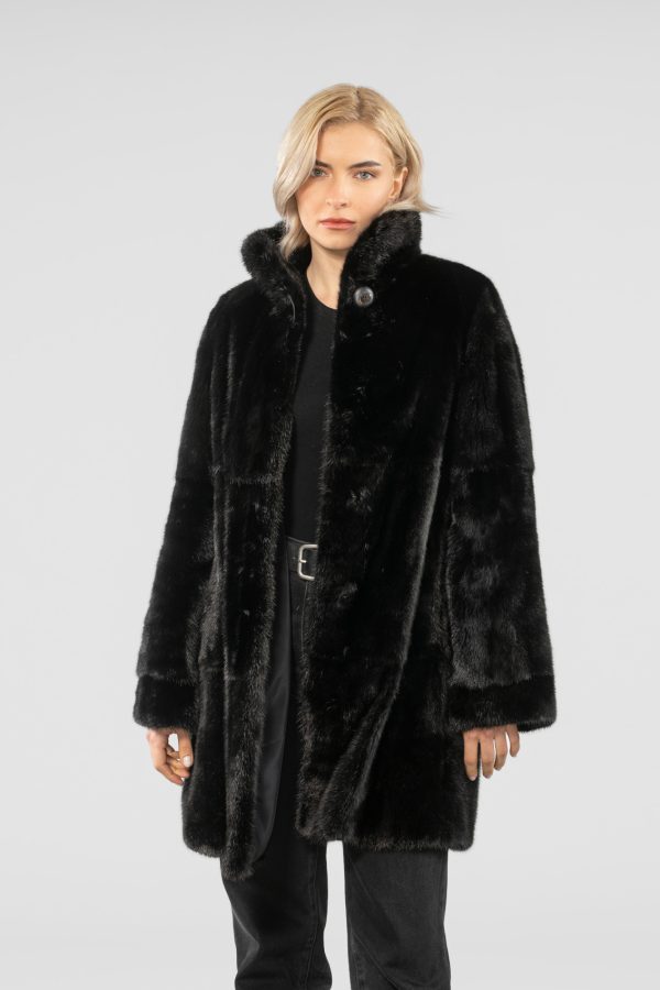 Black Full Pelts Mink Fur Jacket
