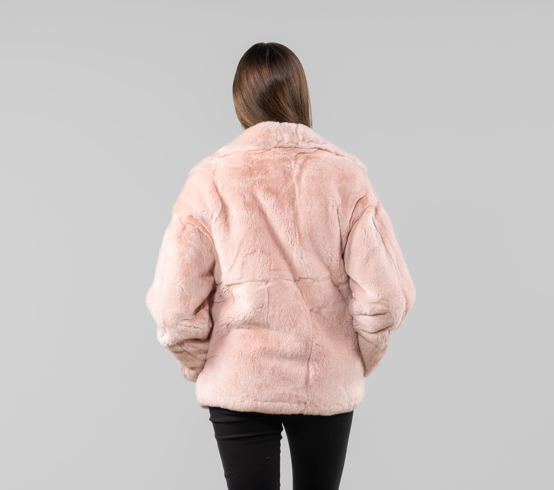 Light Pink Rabbit Fur Jacket100% Real Fur - Haute Acorn
