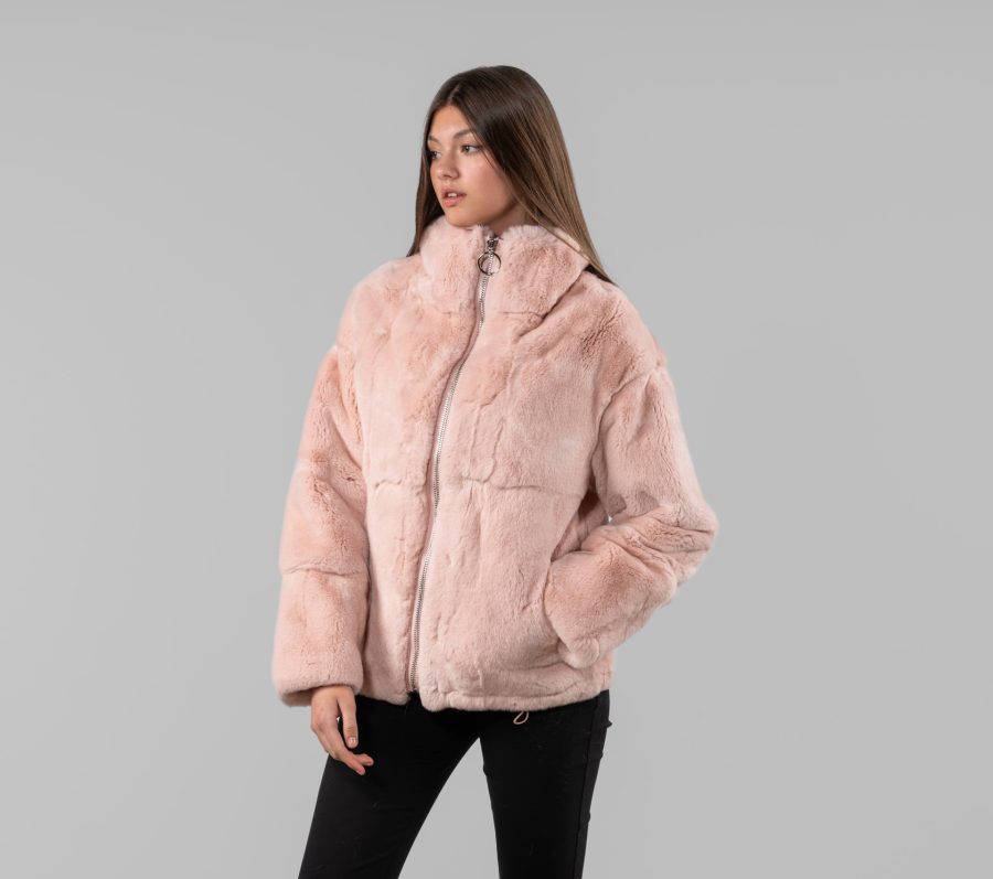 Light Pink Rabbit Fur Jacket