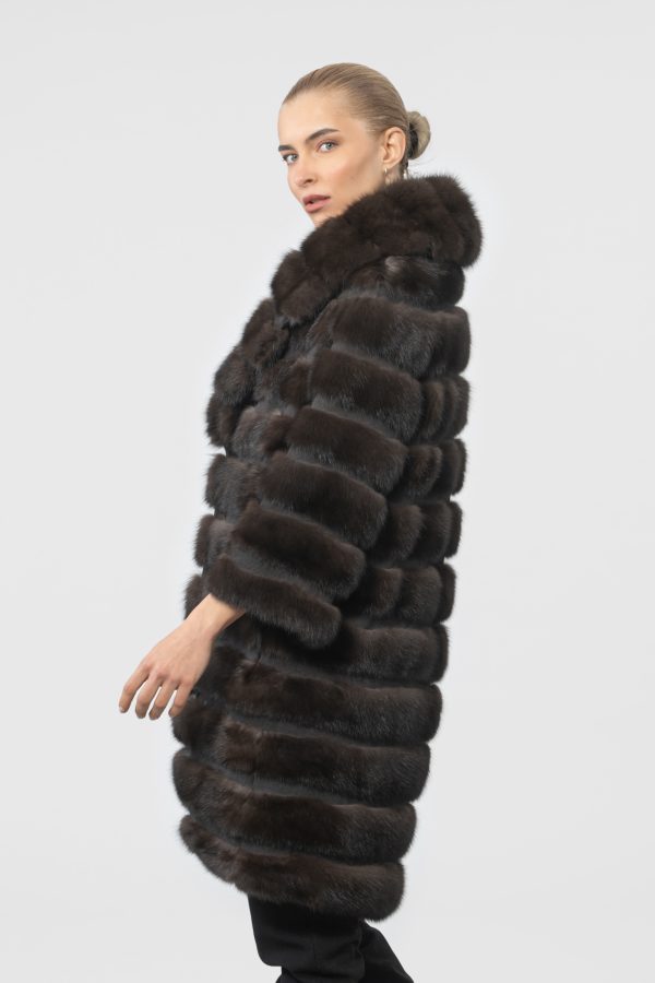 Sable Fur Jacket With Wide Collar