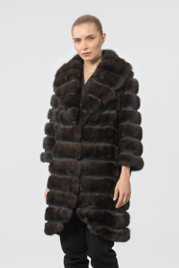 Sable Fur Jacket With Wide Collar