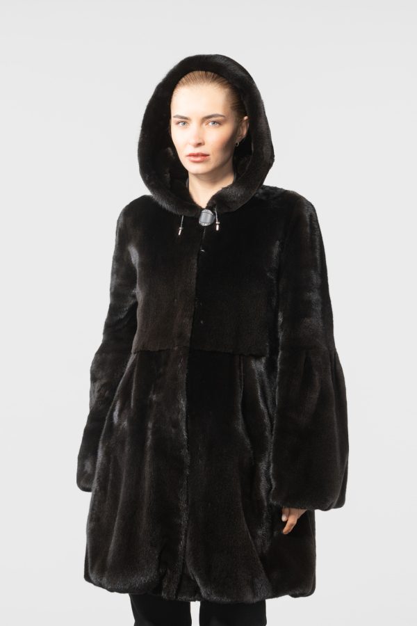 Blackglama Hooded Mink Fur Coat