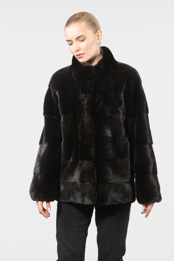 Black Nafa Mink Fur Jacket