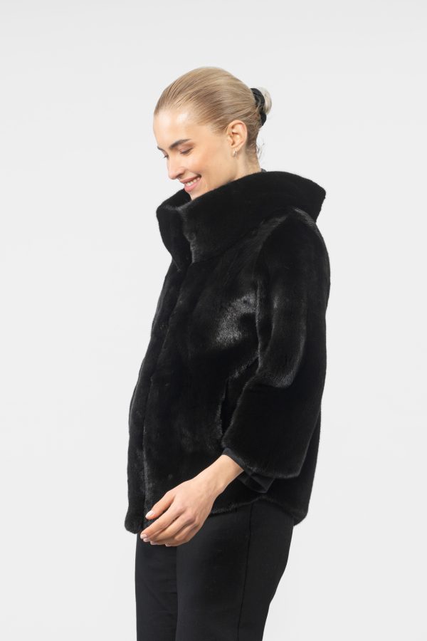 Asymmetrical Mink Fur Jacket