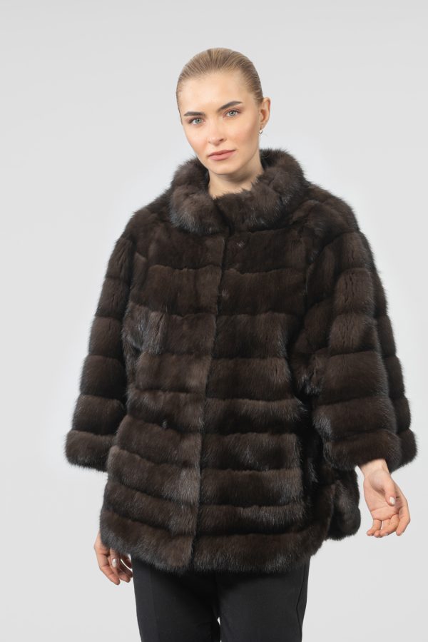 Sable Fur Jacket With Zip Sleeves