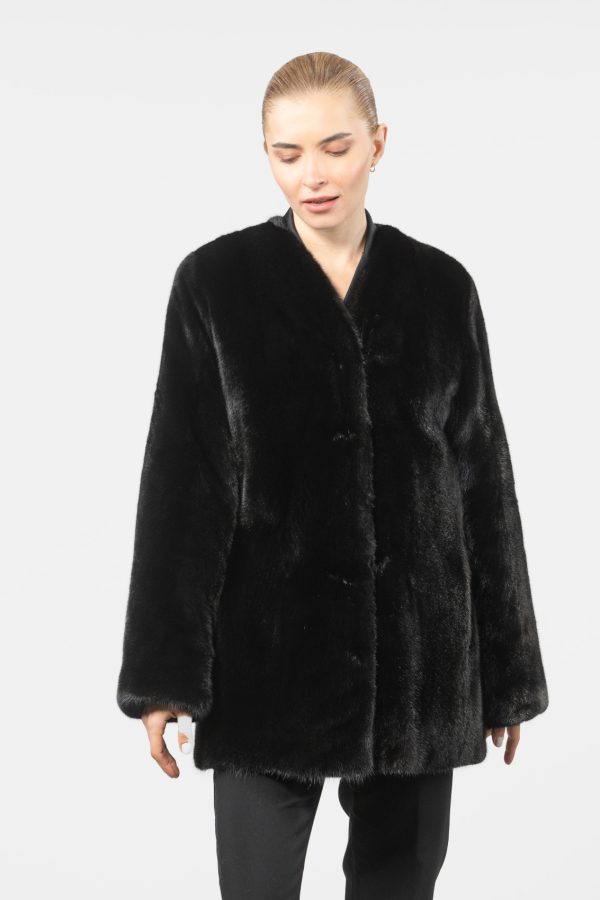 Black Mink Full Pelts Fur Jacket