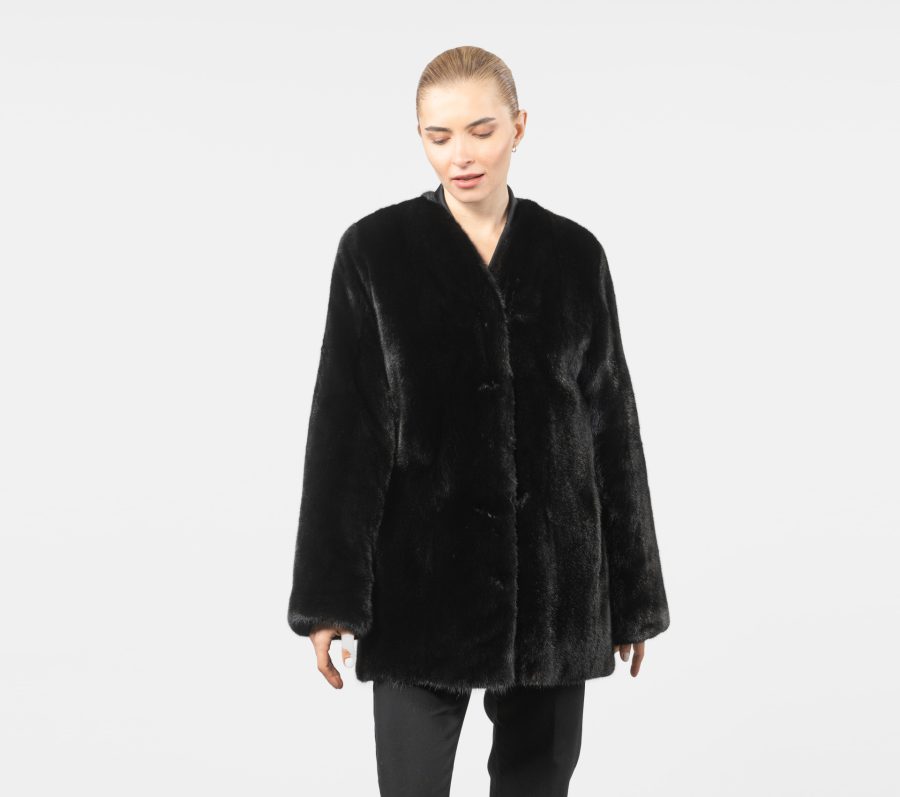 Black Mink Full Pelts Fur Jacket