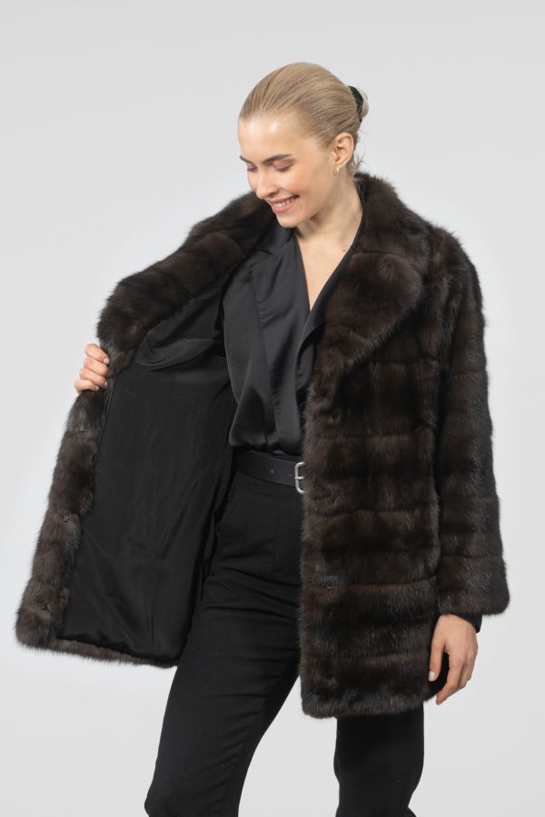 Sable Fur Jacket With Notched Collar