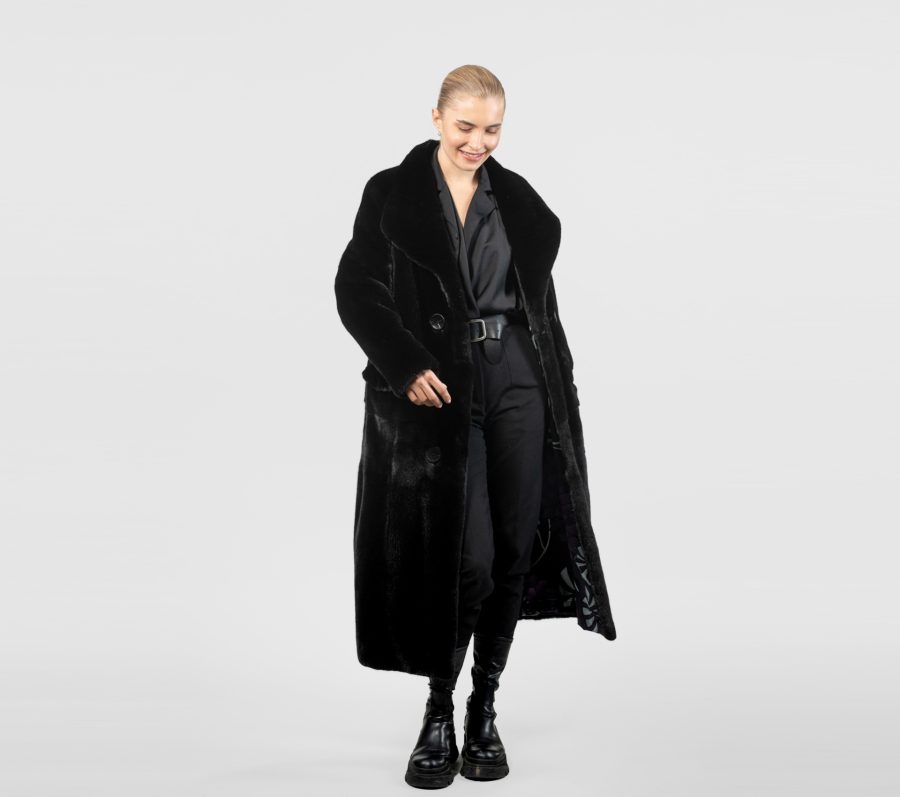 Blackglama Mink Fur Coat With Buttons