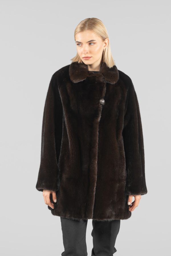 Mahogany Mink Fur Coat - 100% Real Fur - Haute Acorn