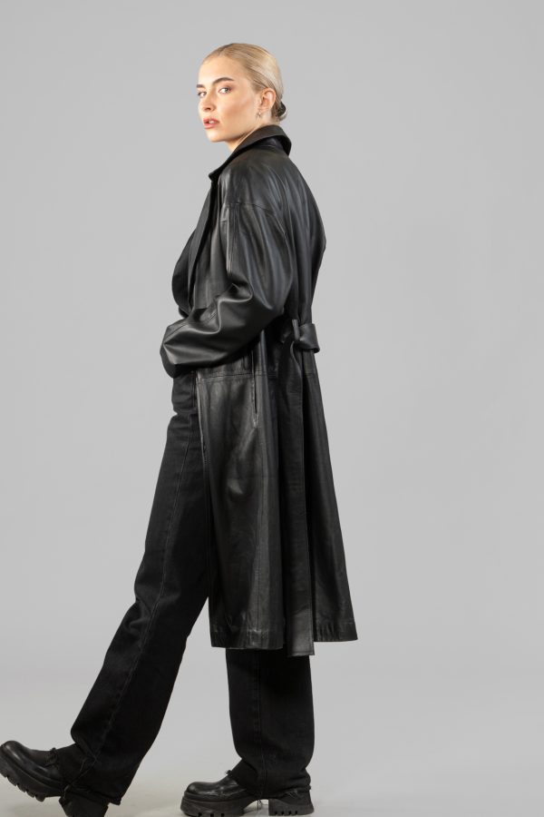 Black Leather Long Coat