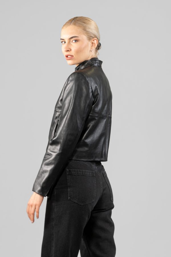 Black Leather Short Jacket