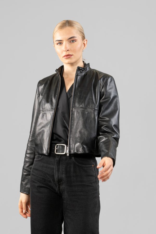 Black Leather Short Jacket