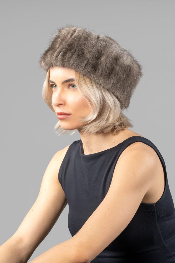 Beige Mink Fur Headband