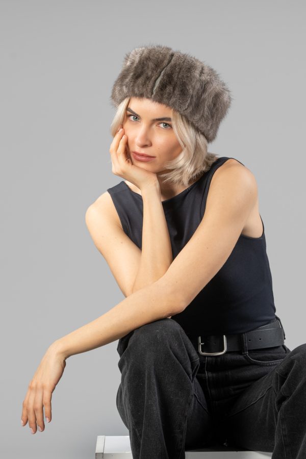 Beige Mink Fur Headband