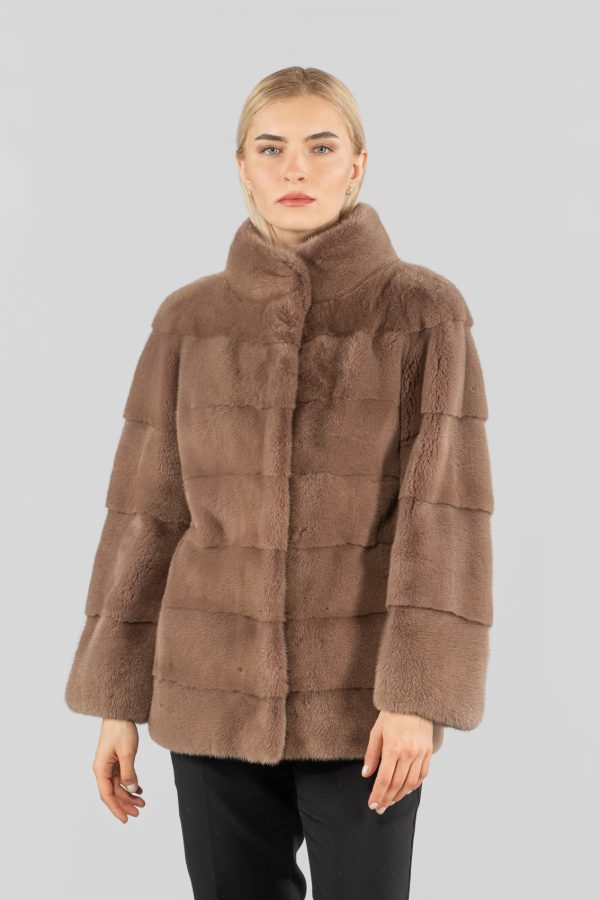 Pale Taupe Mink Fur Jacket