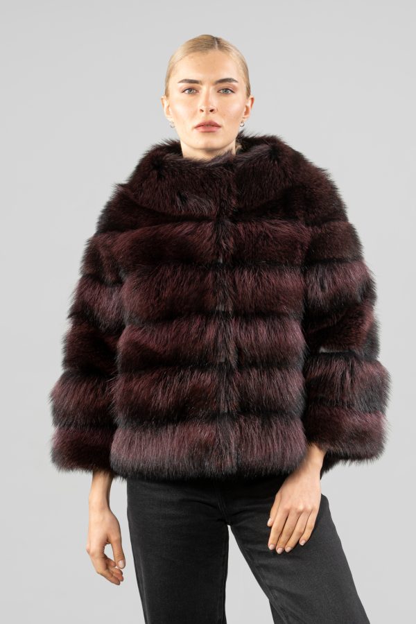 Berry Raccoon Fur Jacket