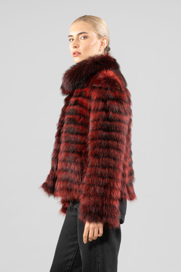 Red Wine Raccoon Fur Jacket