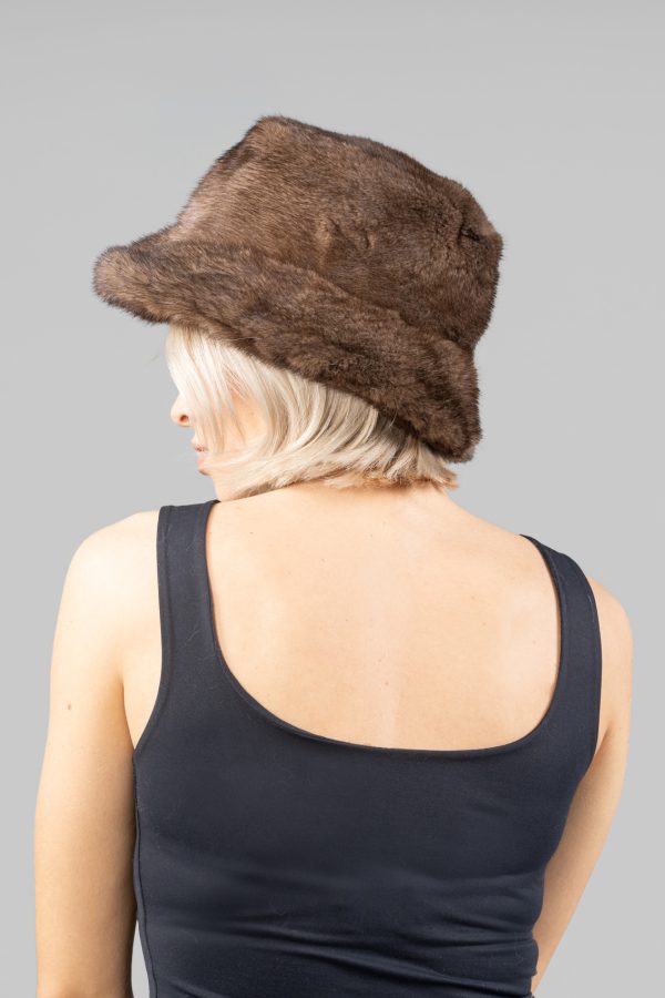 Brown Mink Fur Bucket Hat