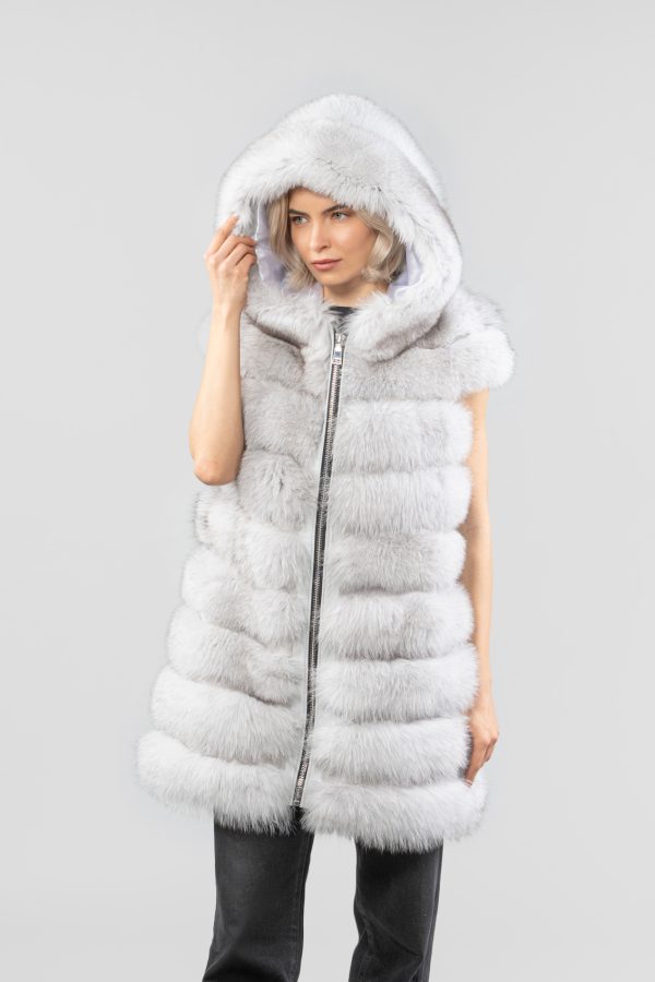 Natural White Fox Fur Vest