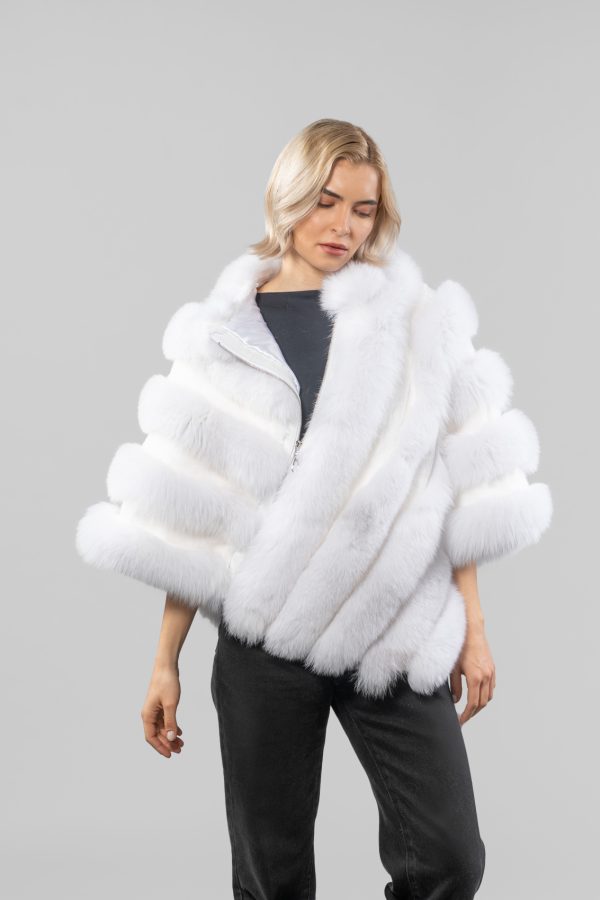 White Fox Fluffy Fur Cape