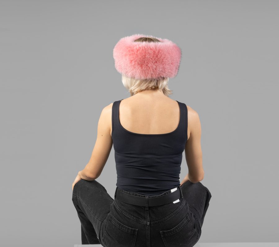Baby Pink Fox Fur Headband