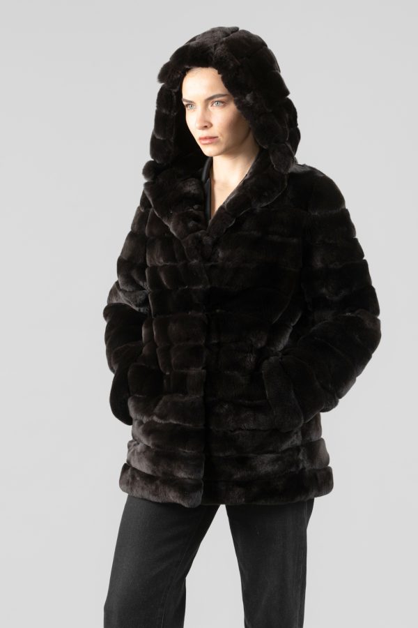 Brown Rabbit Fur Jacket