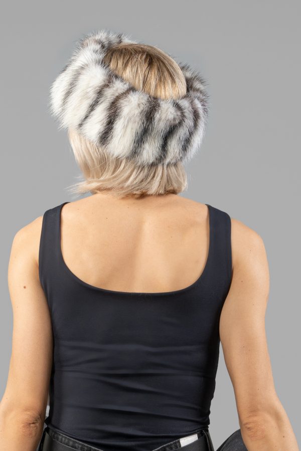 Black and White Mink Fur Headband