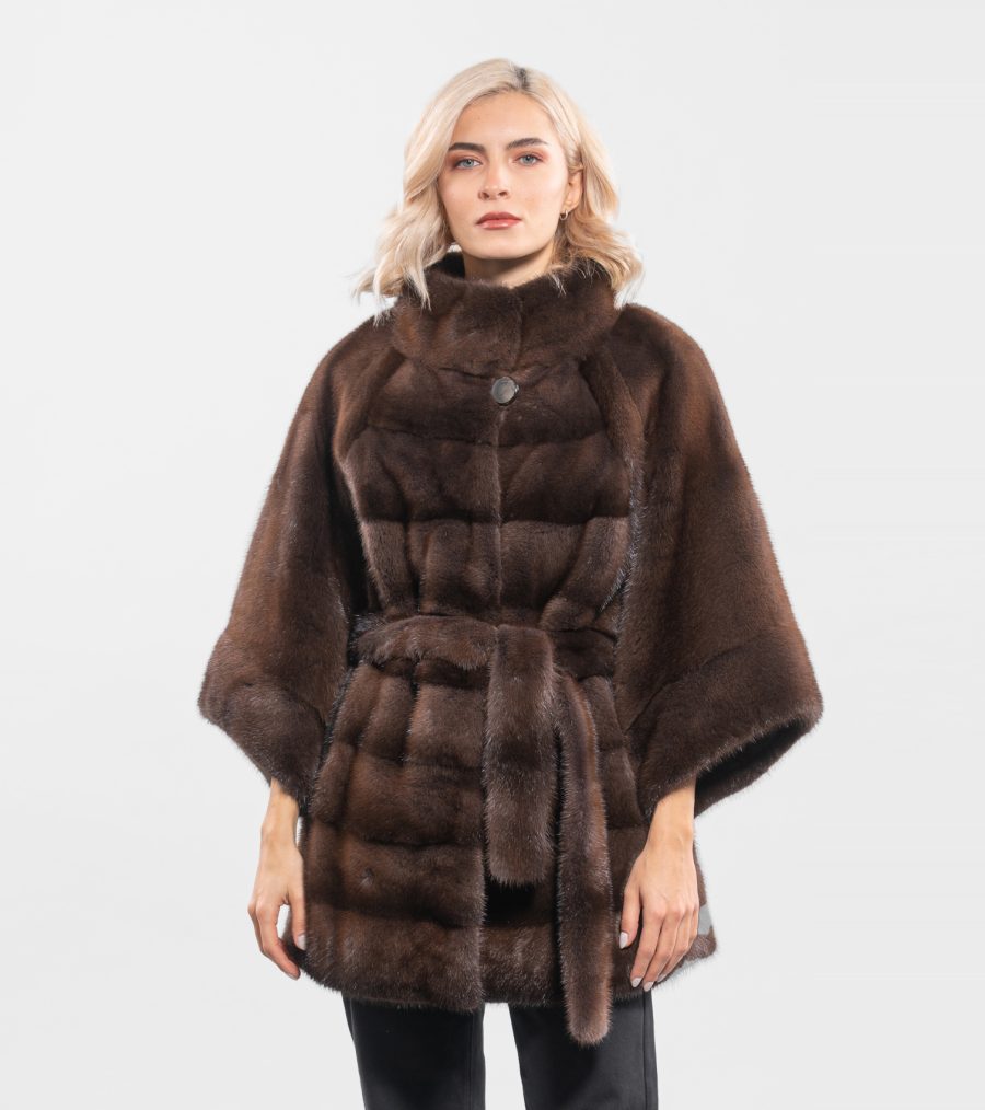 Mink Fur Jacket With Asymmetrical Sleeves