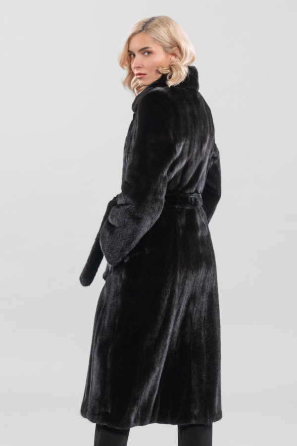 Black Let Out Mink Fur Coat