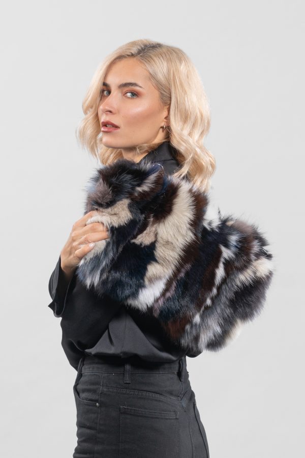 Pieced Medium Fox Fur Handbag