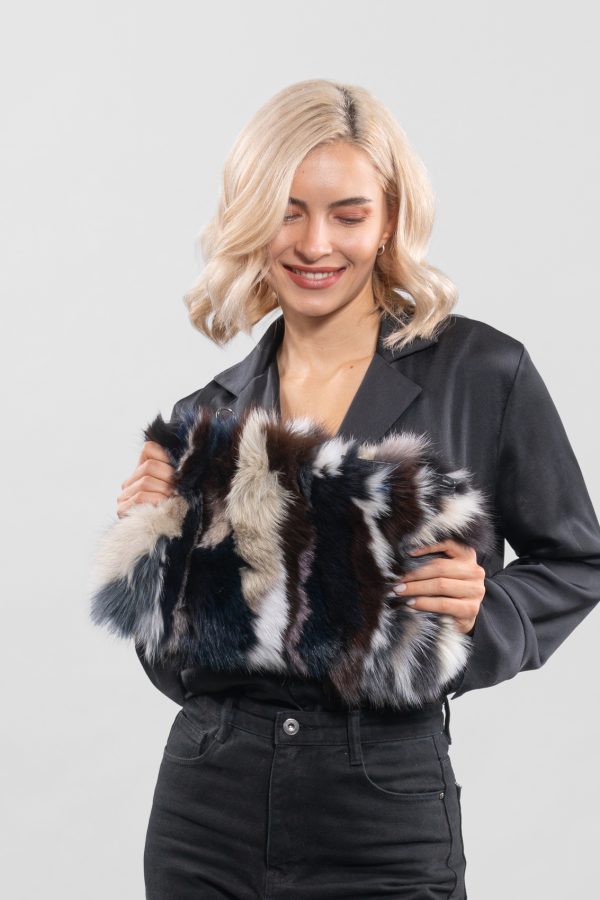 Pieced Medium Fox Fur Handbag