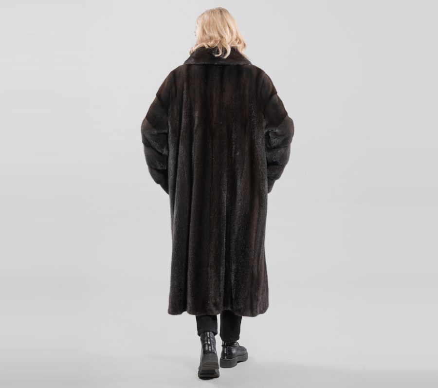 Dark Brown Mink Fur Coat - 100% Real Fur Coats - Haute Acorn