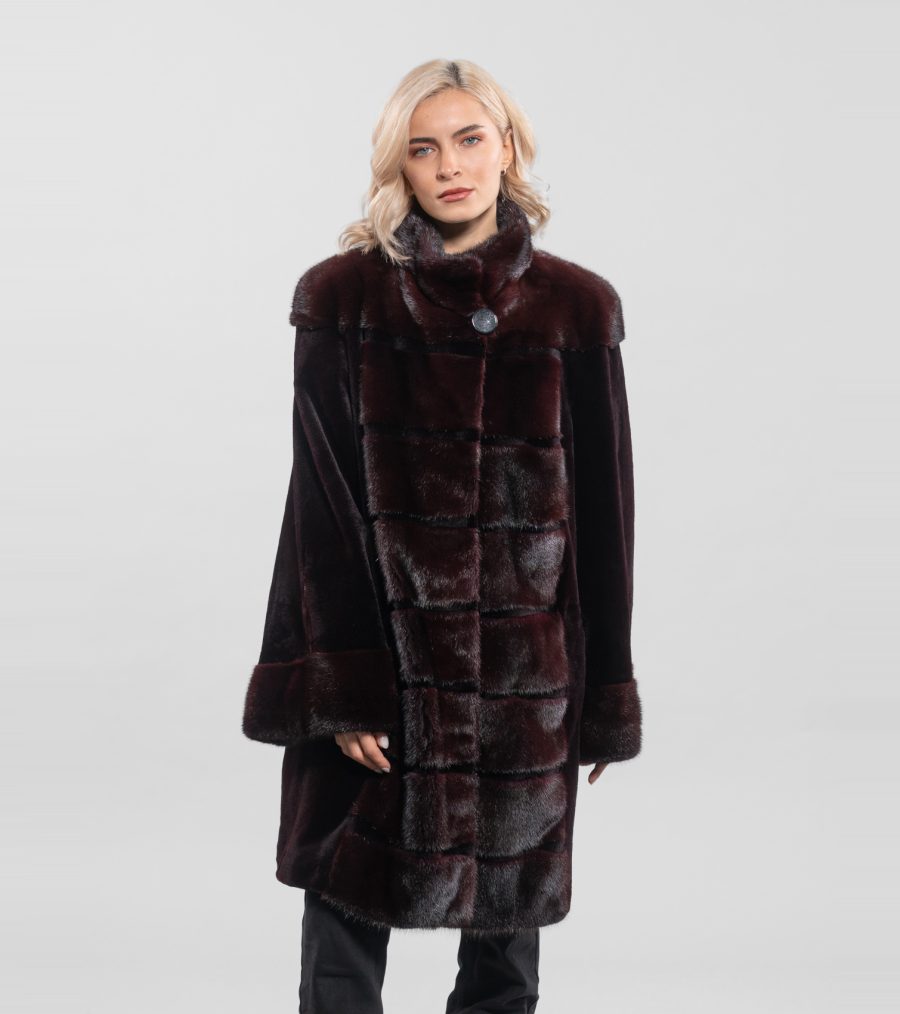 Burgundy Male Mink Fur Coat
