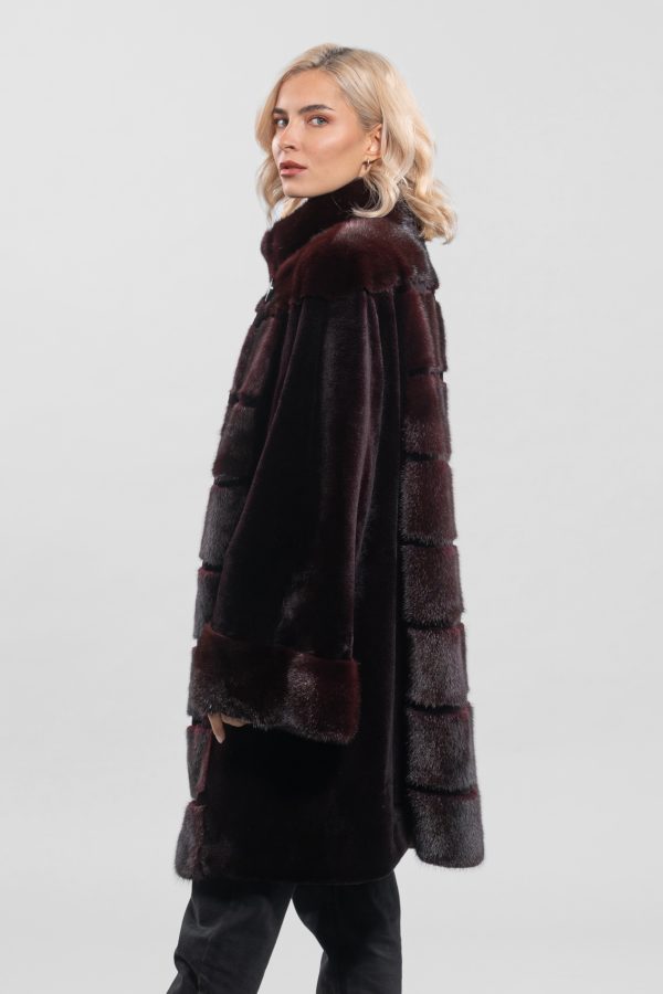 Burgundy Male Mink Fur Coat