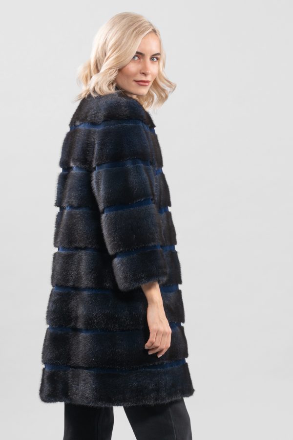 Blue Male Mink Fur Coat