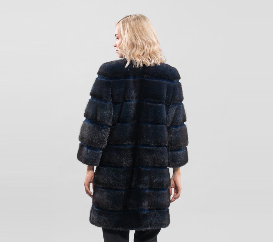 Blue Male Mink Fur Coat