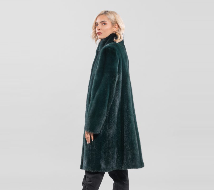 Green Full Pelts Mink Fur Coat