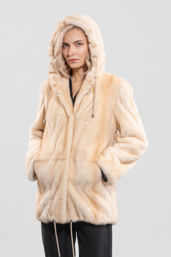 Palomino Hooded Mink Fur Jacket