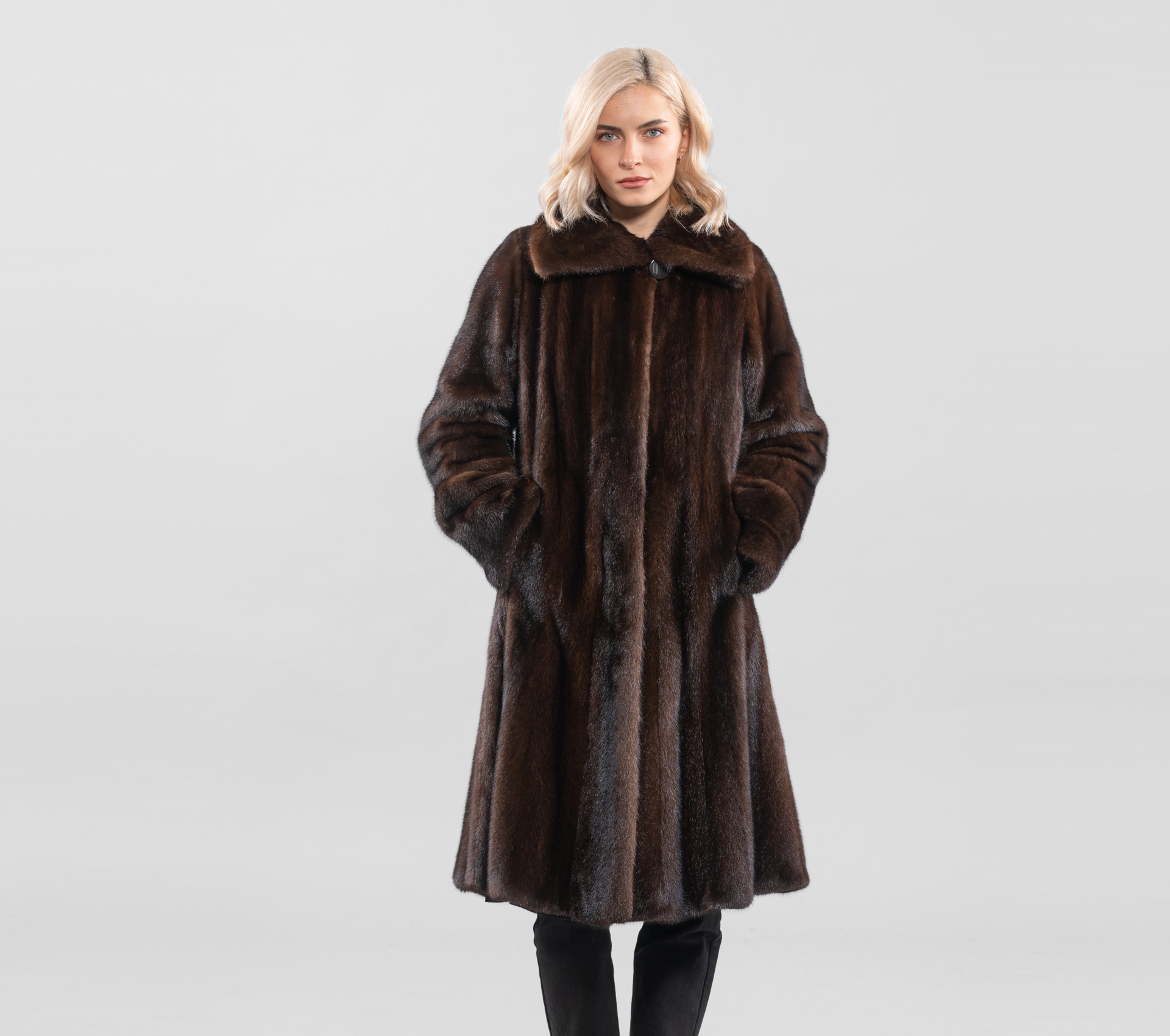 Mahogany Mink Fur Coat - 100% Real Fur Coats- Haute Acorn
