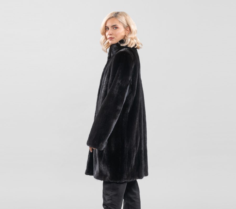 Black Velvet Full Pelts Mink Fur Jacket