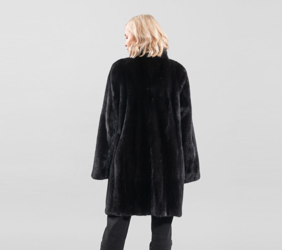 Black Velvet Full Pelts Mink Fur Jacket