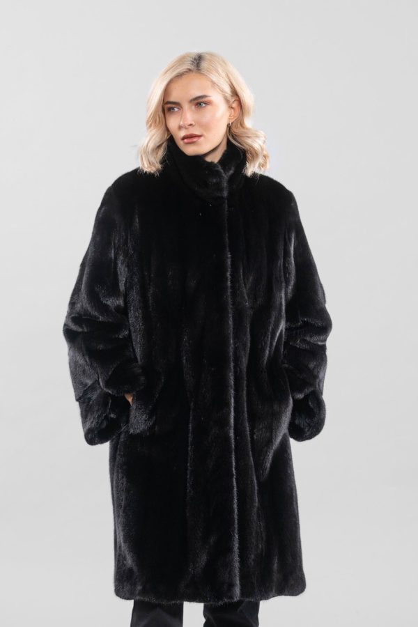 Black Velvet Male Mink Fur Jacket