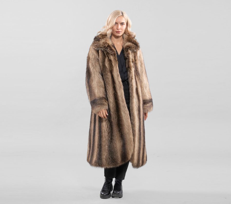Choco Brown Raccoon Fur Coat