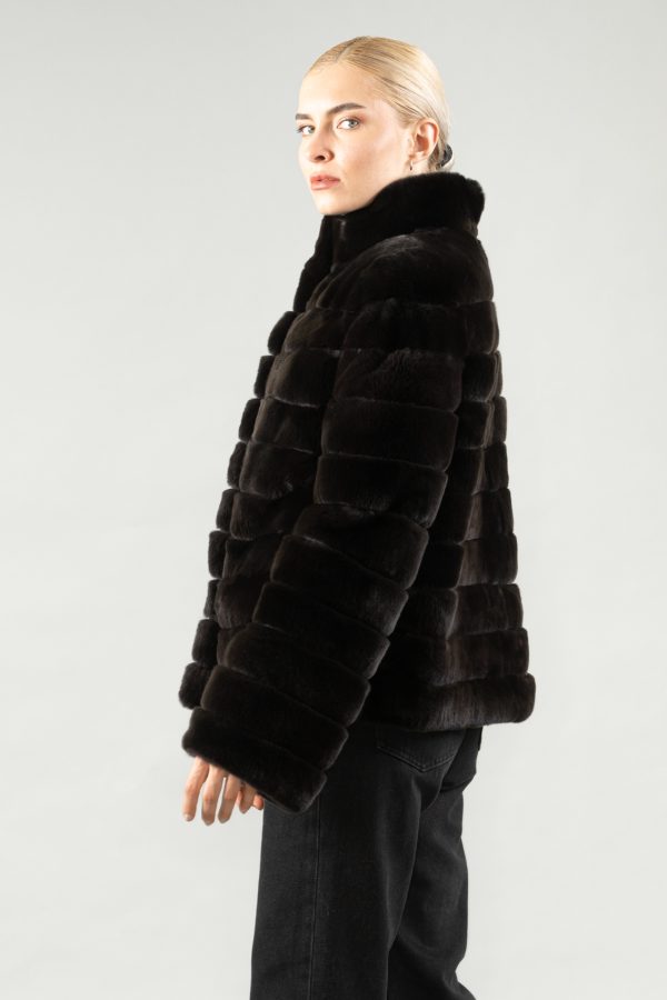 Dark Brown Rabbit Fur Jacket