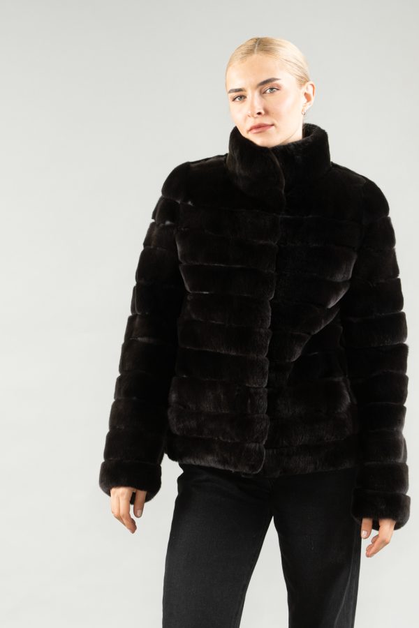 Dark Brown Rabbit Fur Jacket